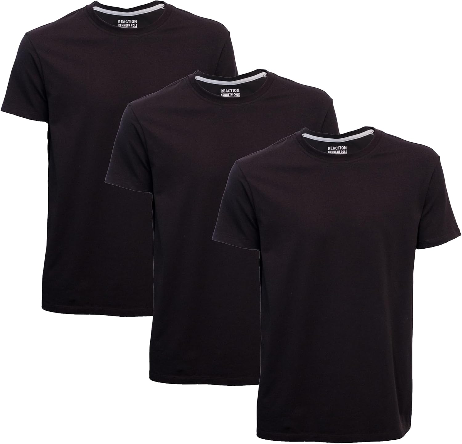 Kenneth Cole REACTION Mens T-Shirt Pack of 3 - UPF 50+ Cotton/Spandex Jersey Slim Fit T Shirts for Men 3-Pack