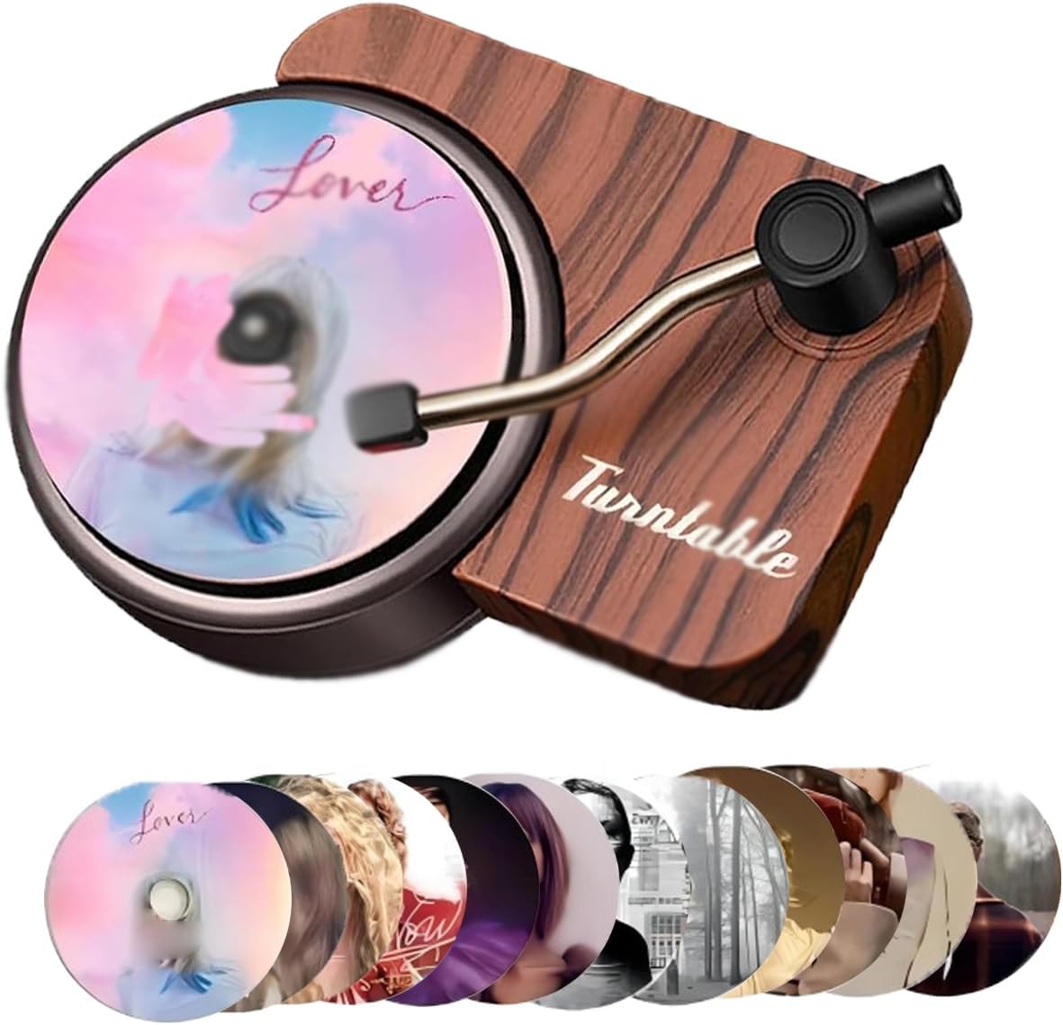 Taylo r Car Air Freshener 1pcs Record Player Car Vent Clip Air Diffuser with 12pcs Refill Pads Aromatherapy Tablets for Swif t Fans Gift, Music Lovers Gifts (TS-air)