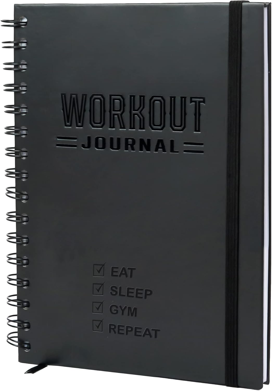 Hardcover Fitness Journal Workout Planner for Men & Women - A5(5.7" x 8.3") Sturdy Workout Log Book to Track Gym & Home Workouts