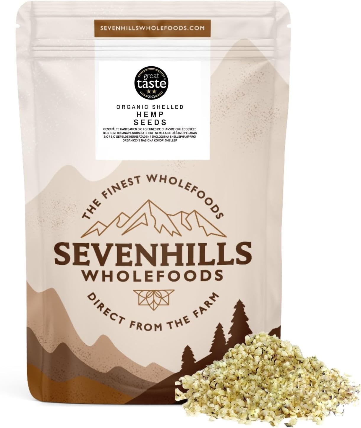 Sevenhills Wholefoods Organic Raw Shelled Hemp Seeds 500g