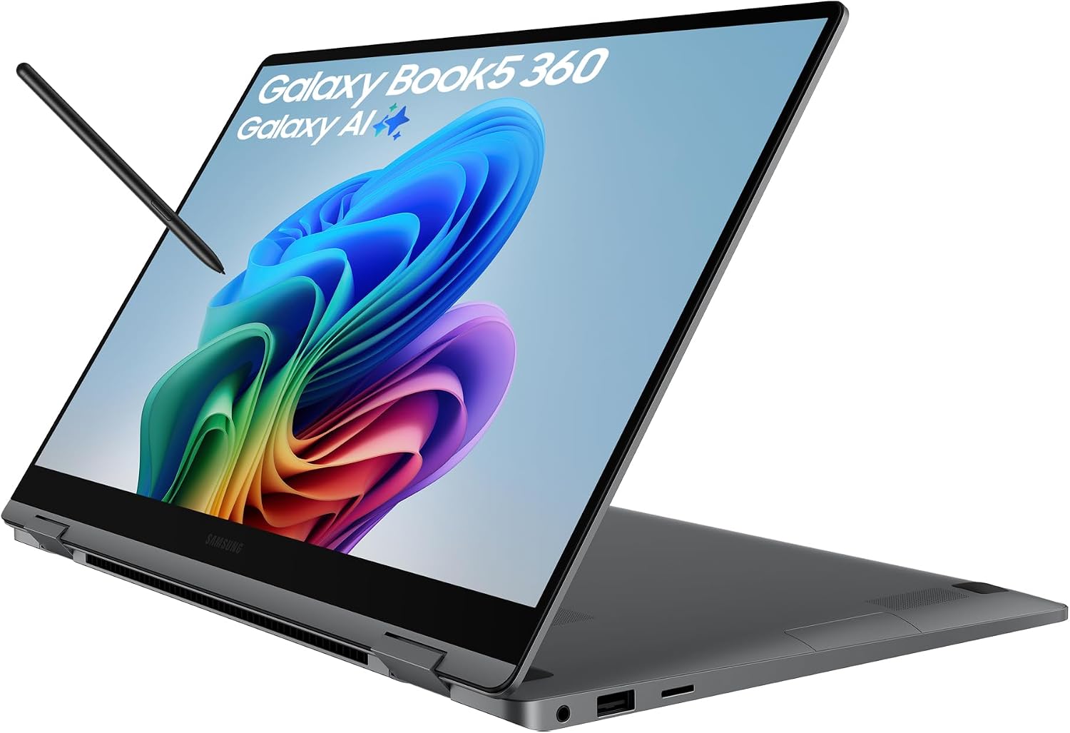 Samsung Galaxy Book5 360, Copilot+ PC (2025) 15.6", Intel Core Ultra 5 Processor, S Pen Included, 16GB RAM, 256GB Storage, Grey