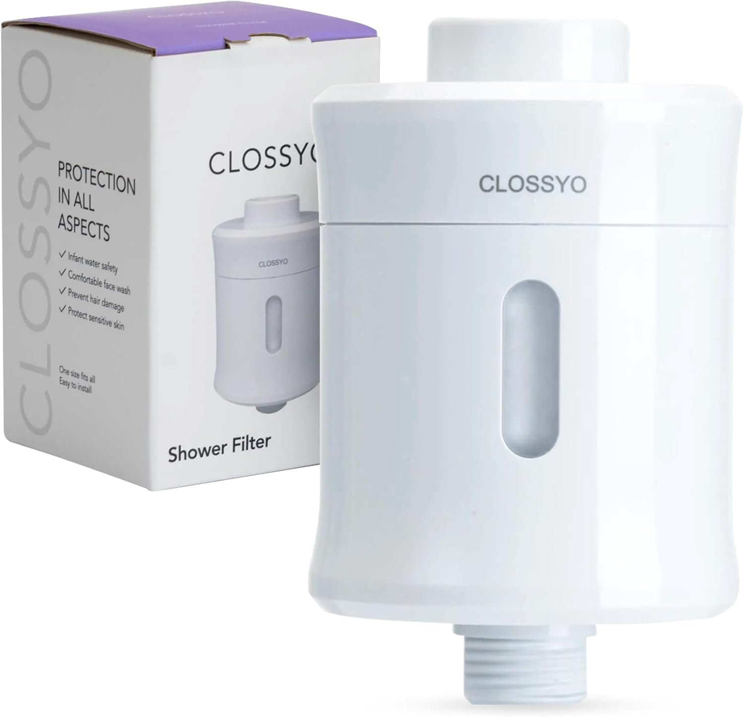 CLOSSYO Multi-Stage Shower Filter - Reduces Dry Itchy Skin, Dandruff, Eczema and Improves Skin and Hair Condition