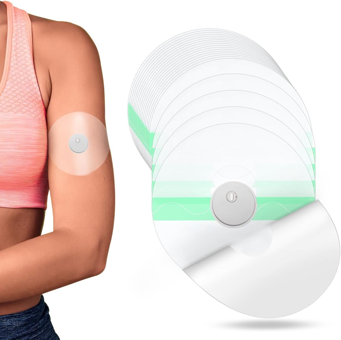 YOUSHARES 60 Packs Freestyle Libre 3 Sensor Covers Waterproof - Transparent Freestyle Libre 3 Sensor Patches, Adhesive Libre 3 Patch, CGM Patches