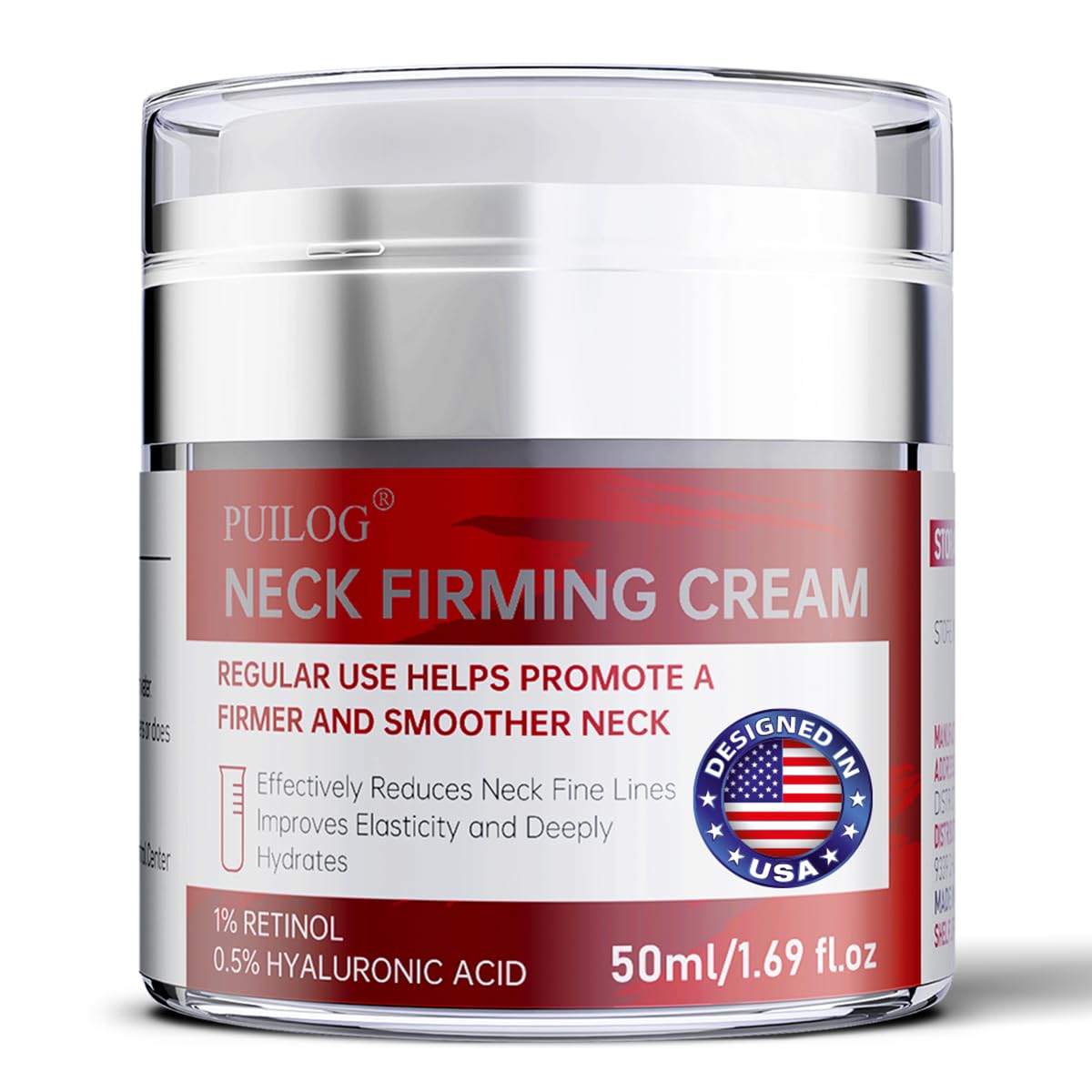 Neck Firming Cream, Anti-Aging Tightening And Lifting Treatment With Peptides, Retinol, Collagen & Hyaluronic Acid Cream For Neck, Face and Chest (1.7 Fl Oz)