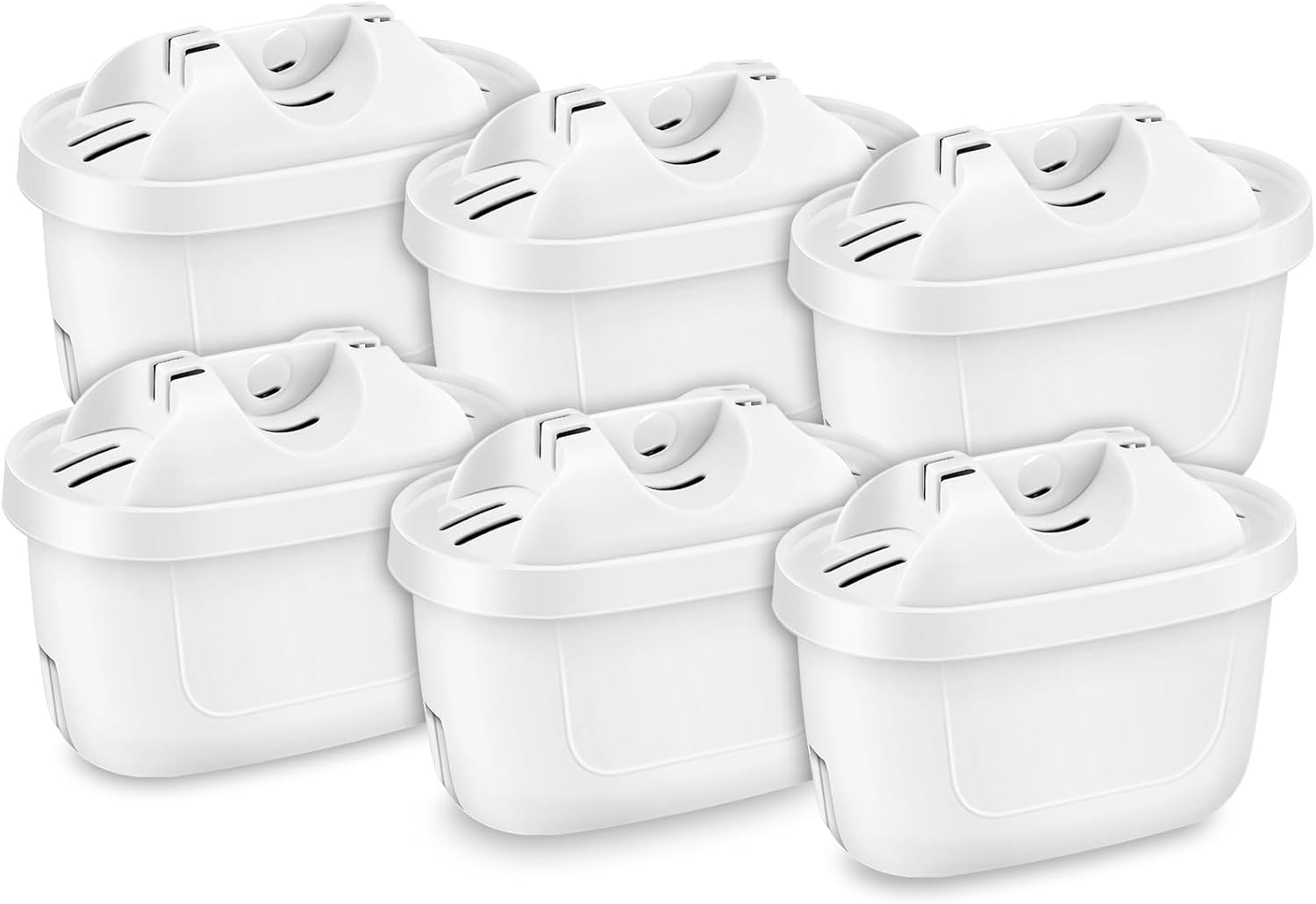 6 Pack of Water Filter Cartridges -Filter Cartridges Compatible with Brita Maxtra+, Brita Style, Merella Cool, Mavea Elemaris XL,Flow Water Tank