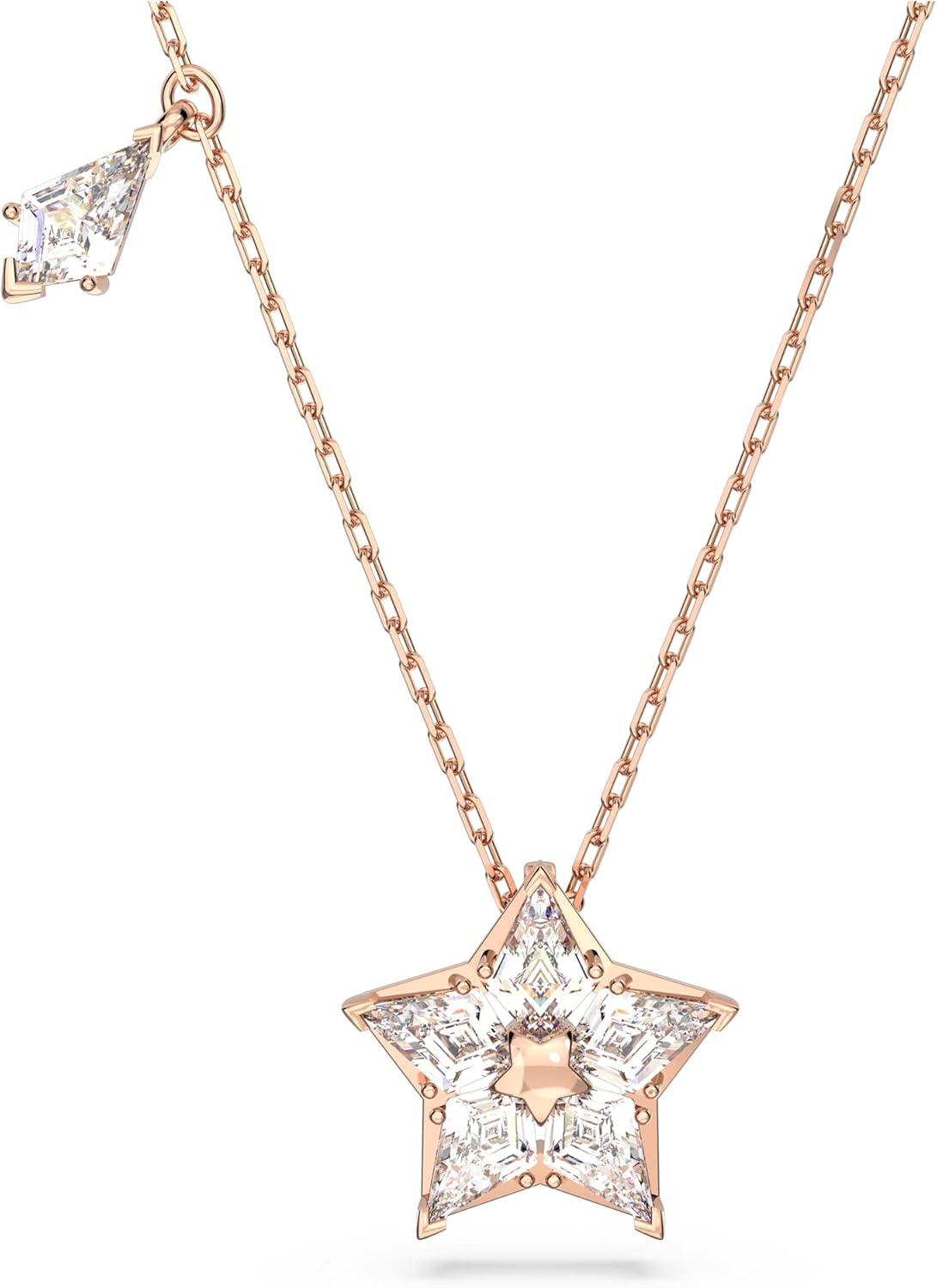 Swarovski Stella Star Pendant Necklace, Kite Cut Clear Crystals in a Rose Gold Tone Plated Setting, from the Stella Collection