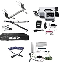 Blue Ox Alpha 2 Tow Bar & Baseplate Combo with EZ Light Wiring Harness Kit & Patriot Brake System fits 2007 2018 Jeep Wrangler JK Decal | BX1126 BX7380 BX88206 BX8875 BX88285 BRK2022