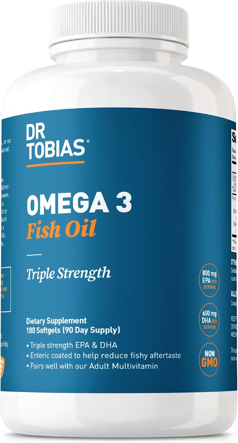 Dr. Tobias Omega 3 Fish Oil 2000mg Triple Strength | 180 Softgels