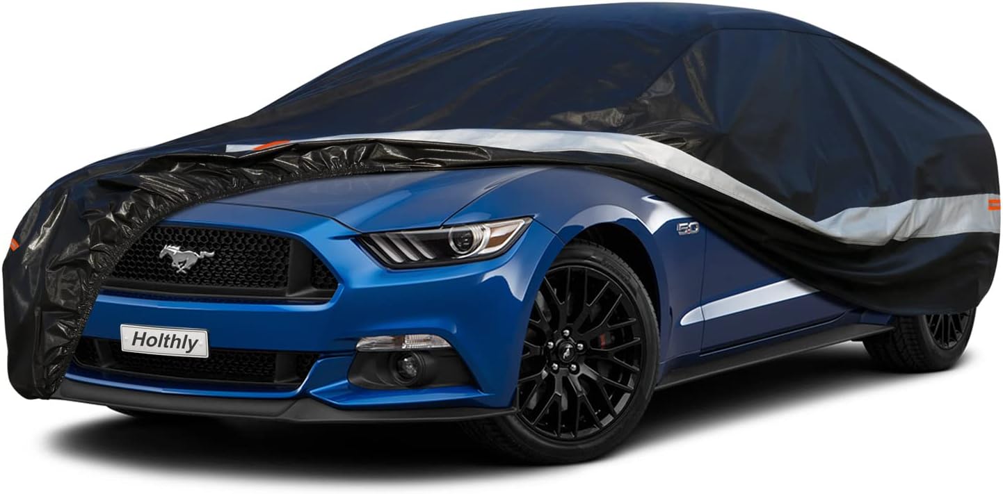 10 Layers Coupe Car Cover Waterproof All Weather for Automobiles,100% Waterproof Outdoor Car Covers Rain Snow UV Dust Protection. Custom Fit for Ford Mustang,Chevy Camaro, Chevy Corvette,etc