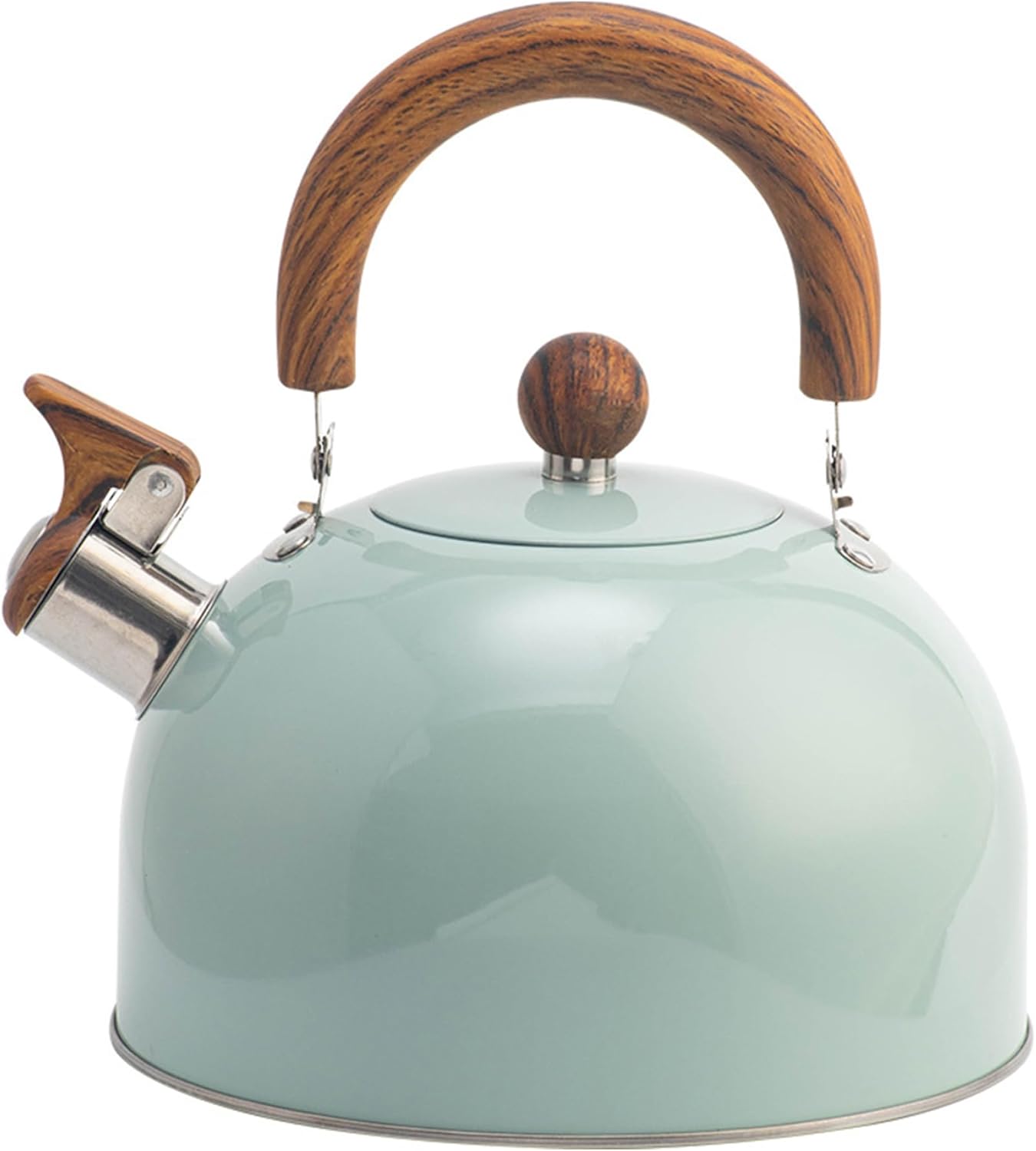 Tea Kettle for Stovetop, 3L Camping Whistling Kettle Stainless Steel Stovetop Kettle Polished Teapot Odor-Free Teapot Coffee Pot for Induction Cooker Stovetop, Green