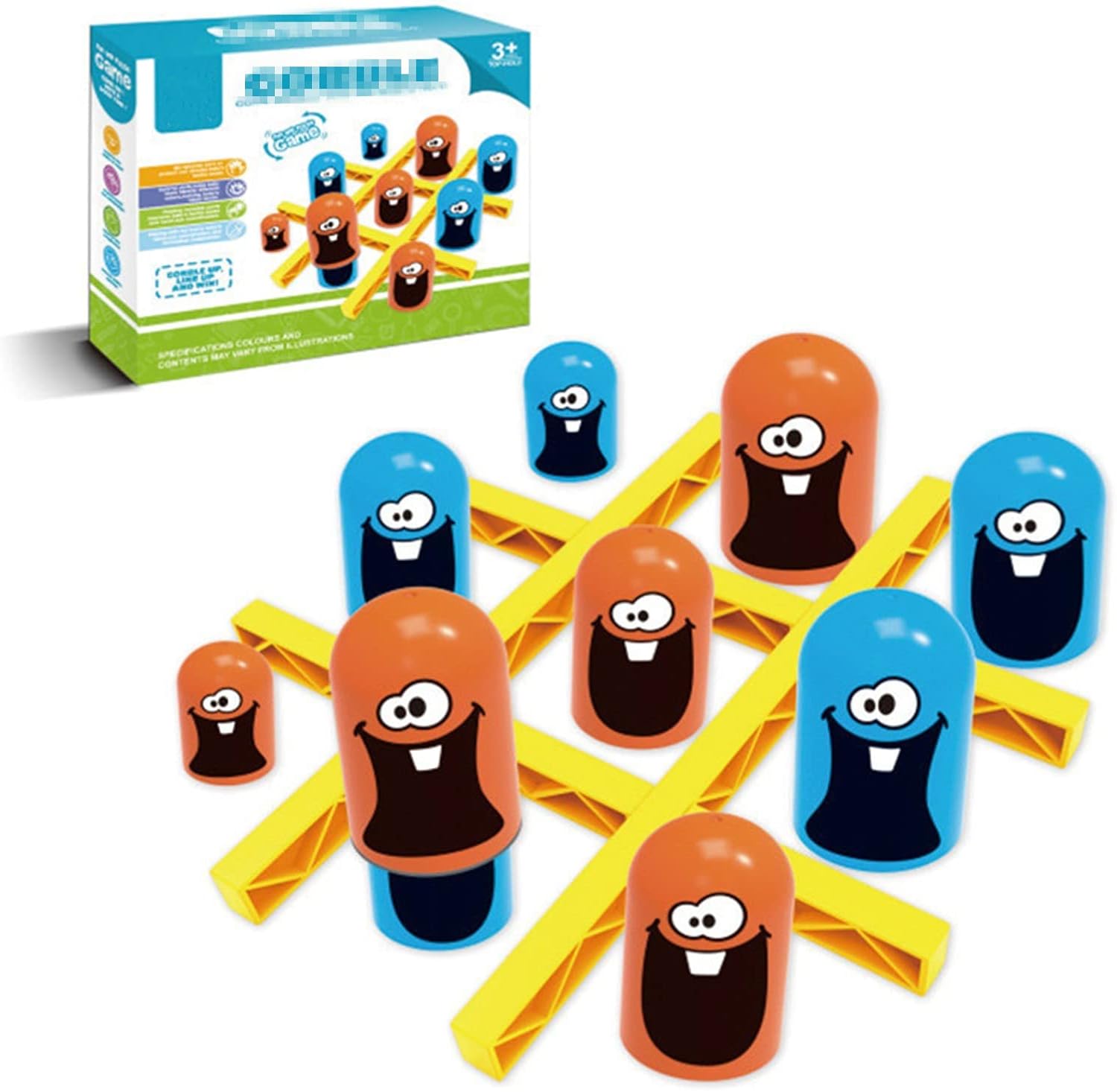 Winnsell Big Eat Small Tic Tac Toe Game Set,Board Game Indoor, Surprise Tic Tac Toe, Blue Orange Gobblet Gobblers Board Game,Family Games to Play and Classic Game Home Decor