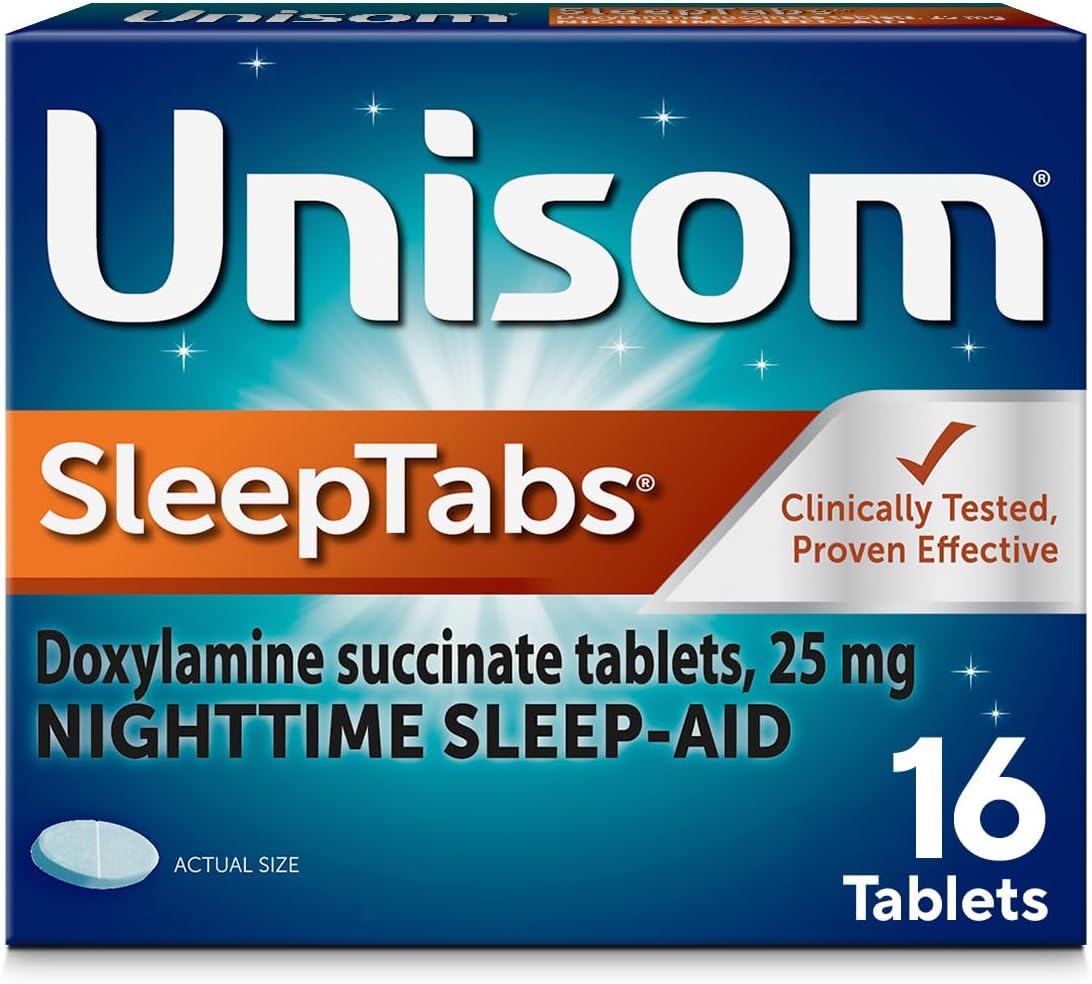 Unisom SleepTabs Nighttime Sleep Aid Tablets for Adults, 16-Count