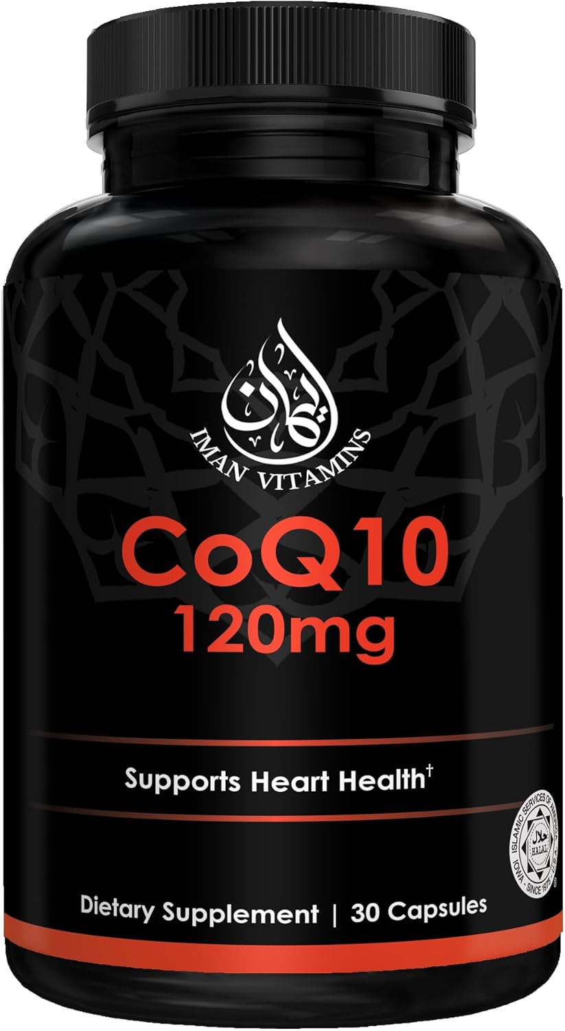 Halal CoQ10 120mg – Vegan, Non-GMO Supplement – Heart & Energy Support – 30 Liquid Capsules