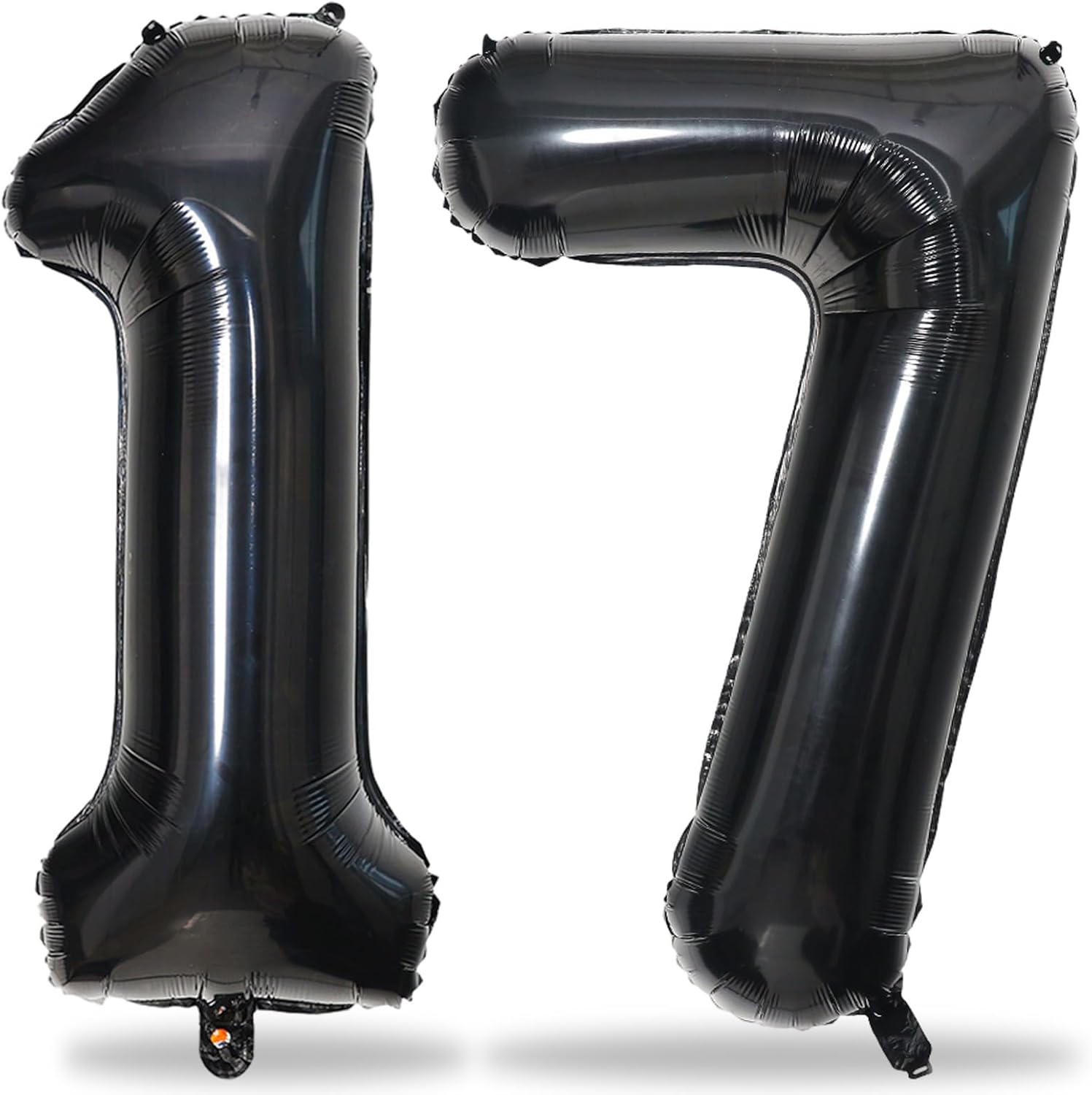 Lingqiang Black Number 17 Mylar Foil Balloons, 40 Inch Giant Black 17th Birthday Balloons for Boys Girls, Black Number 1 & 7 Helium Balloon for Women Men 17th Anniversary Party Decorations Supplies