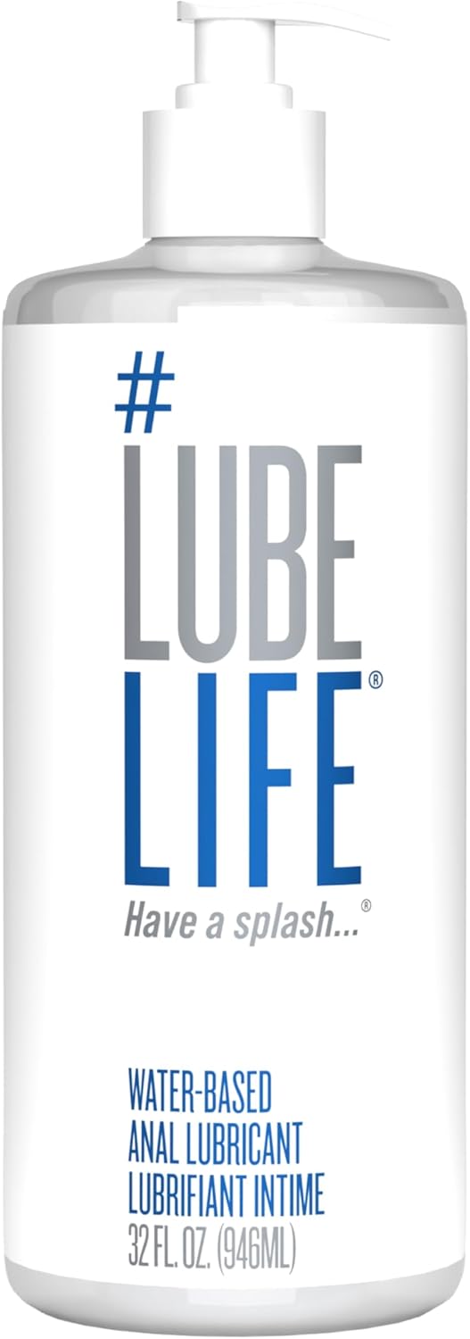 Lube Life Water-Based Anal Lubricant, Personal Backdoor Lube for Men, Women and Couples, Non-Staining, 32 Fl Oz