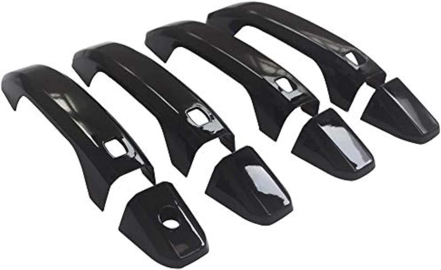 Gloss Black Handle Covers Compatible with 15-19 Chevy Tahoe/Suburban/GMC Yukon/Yukon XL - W/4 Smart Keyhole & No Passenger Keyhole