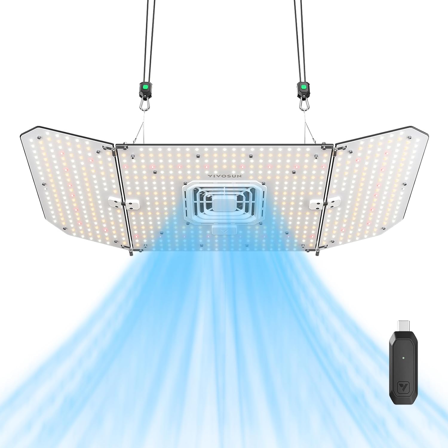 VIVOSUN AeroLight Wing AW200SE, LED Grow Light 200W with Integrated Circulation Fan & GrowHub Controller E25, Compatible with App & E42A, 3x3 Ft. Coverage, Establish an Intelligent Grow Environment