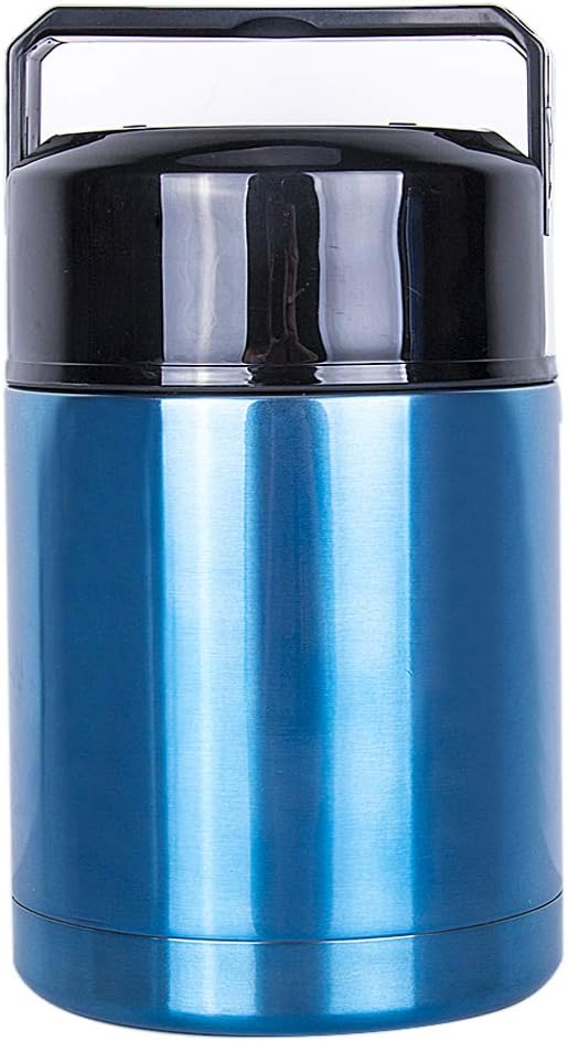 Meichoon Large Insulated Food Container for Cooking 35 oz 1000ml, Stainless Steel Interior Leak Proof Soup Jar & Food Storage, BM02 Blue