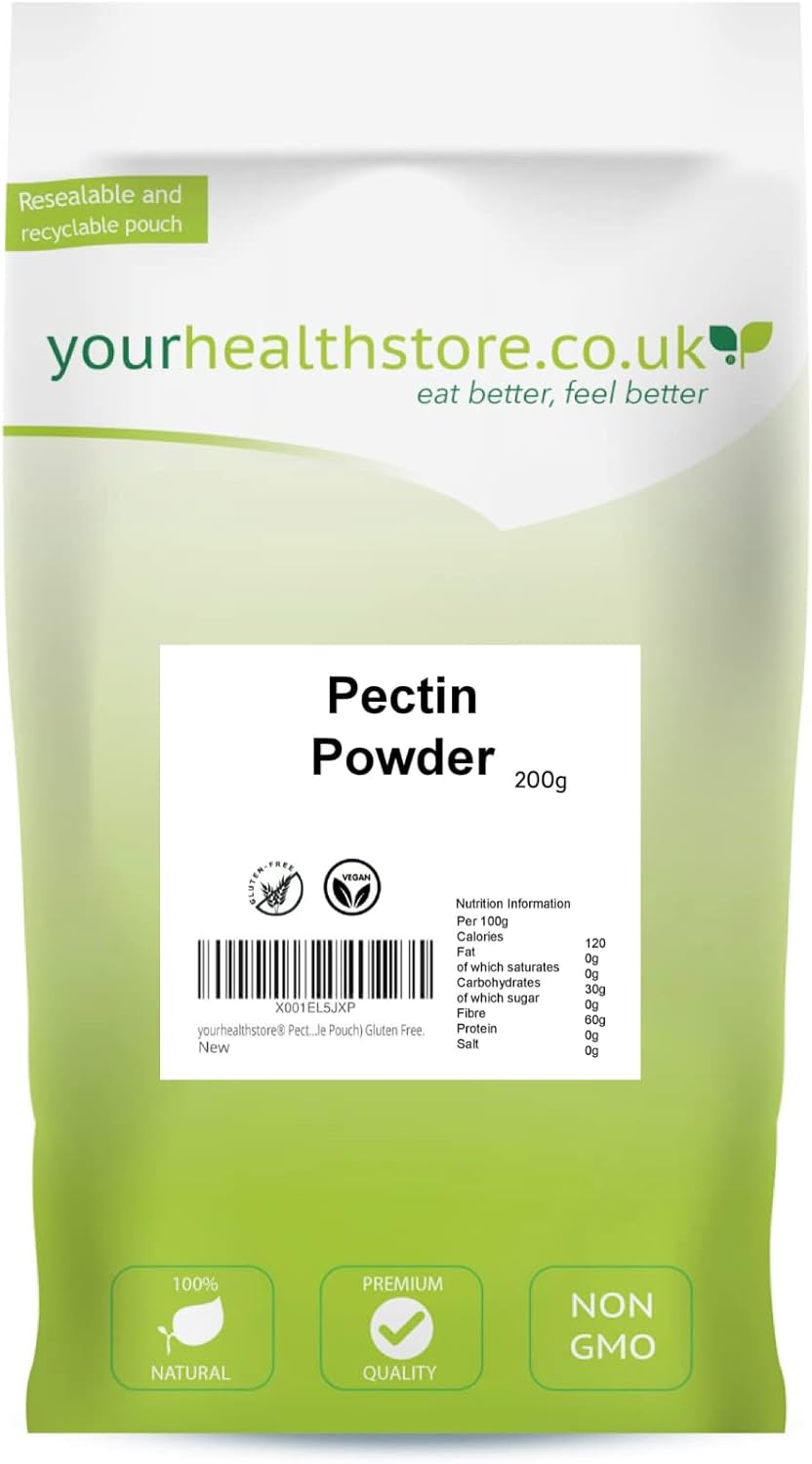 yourhealthstore Pectin Powder 200g, Premium Quality, Gluten Free, Non GMO, for Jam and Marmalade Making.