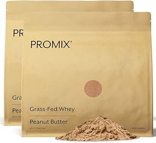 Promix Whey Protein Powder, Peanut Butter - 5lb Bulk - Grass-Fed & 100% All Natural - ­Post Workout Fitness & Nutrition Shakes, Smoothies, Baking & Cooking Recipes - Gluten-Free & Keto-Friendly