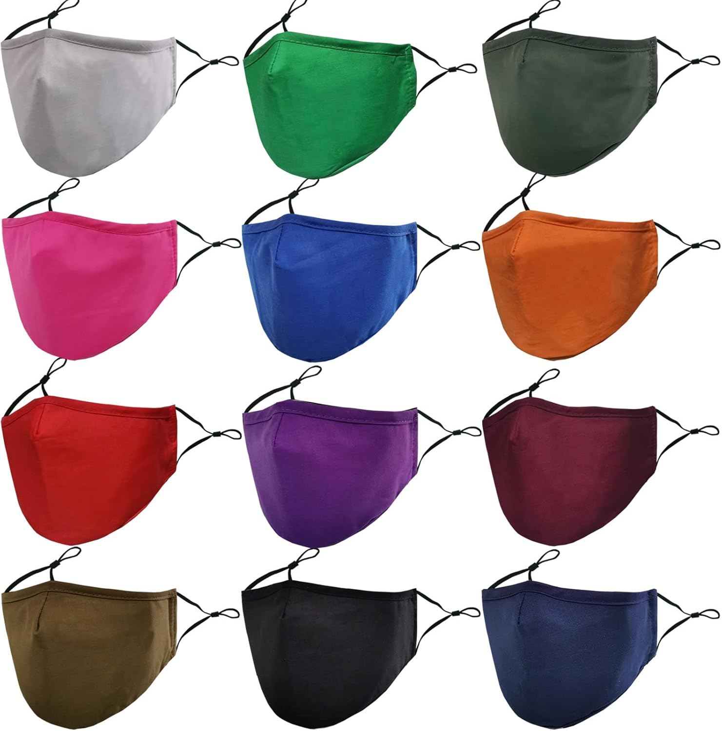 Washable Reusable Cloth Face Masks for Women Men - Breathable Face Mask with Nose Wire and Filter Pocket for Adult