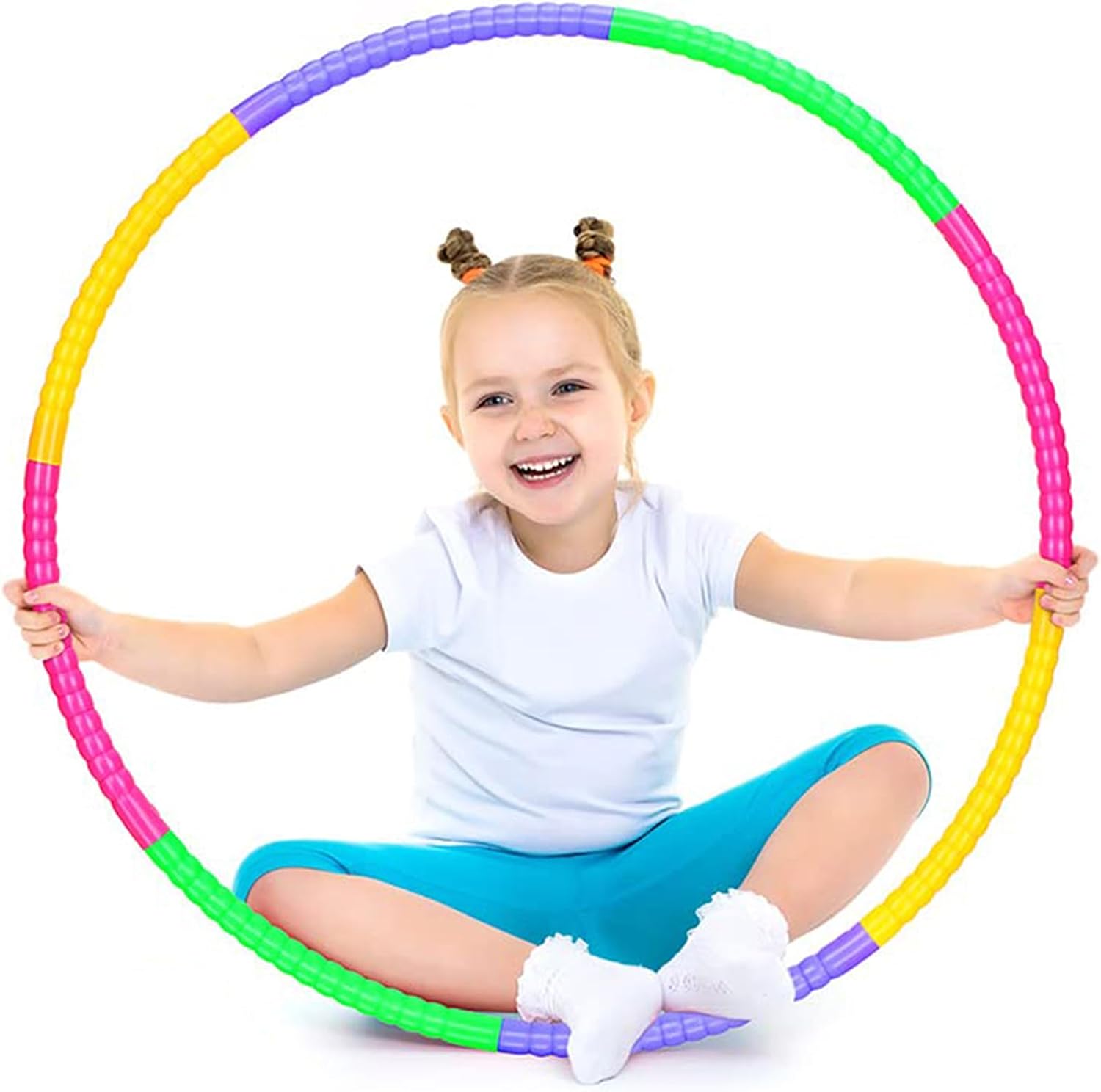Kids Hula Hoop - Detachable, Collapsible Kids Hula Hoop, Adjustable Hoola Hoops, Ideal for Dancing Playing Sports Games, Swimming & Pet Training - Weight Loss Fitness & Equipment