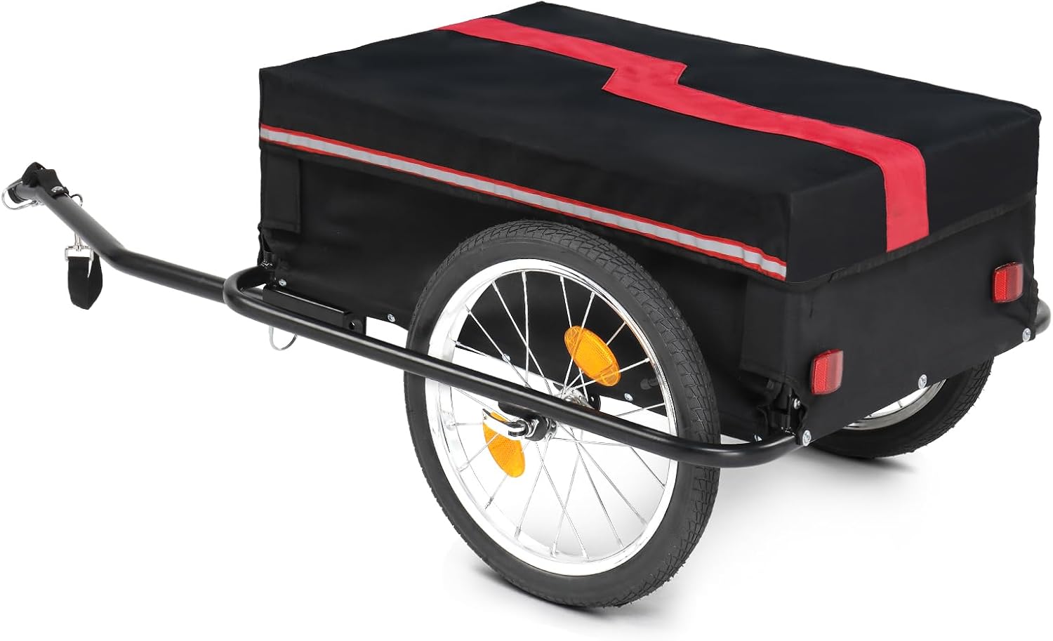 Ktaxon Bike Trailer Foldable Bicycle Trailer with Detached Cover, Quick Release Wheel, Anti-Rust Steel Frame and Universal Trailer Hitch, Bike Cargo Trailer for Moving Houses, Camping and Shopping