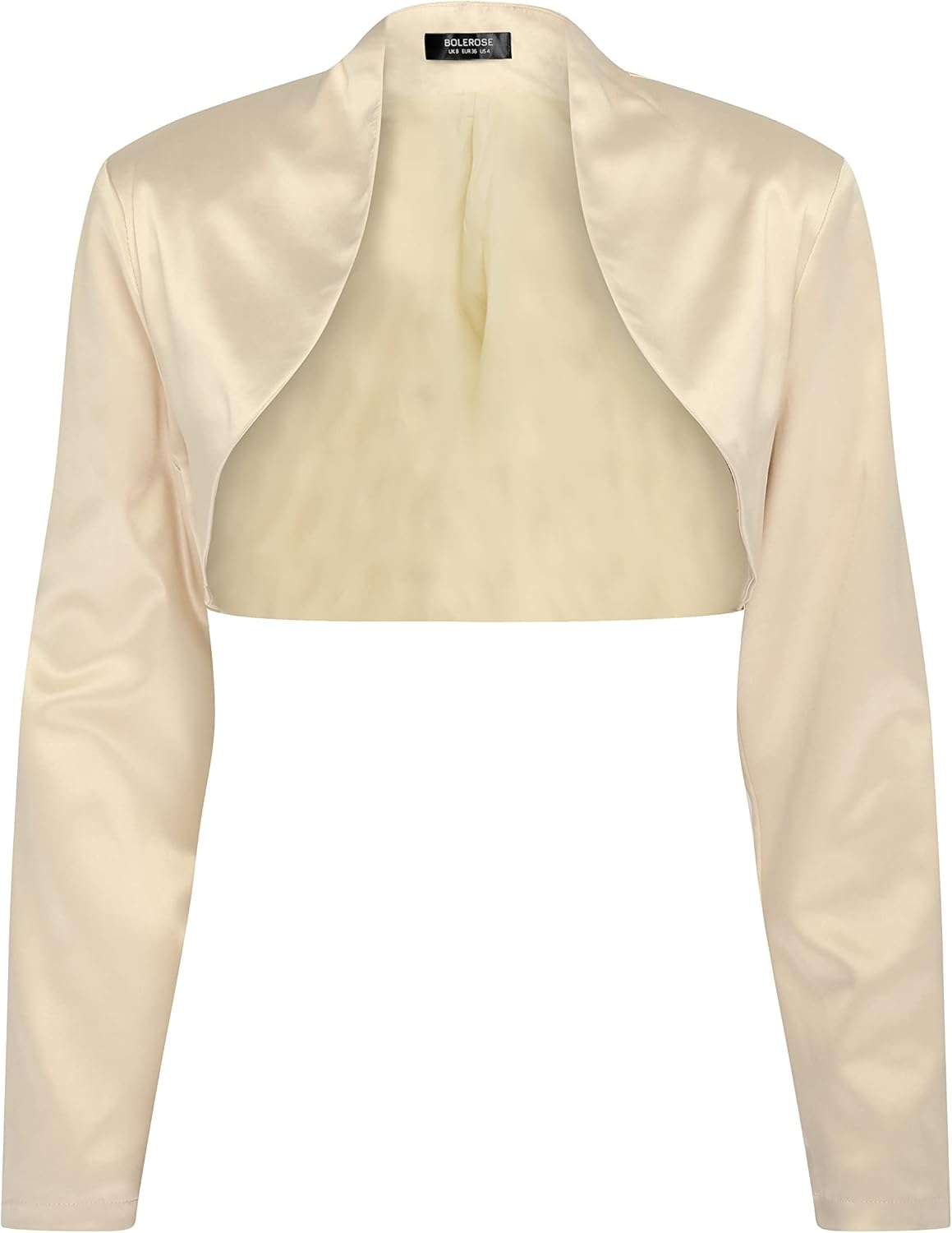 BOLEROSE Formal Long Sleeve Satin Bolero Shrug