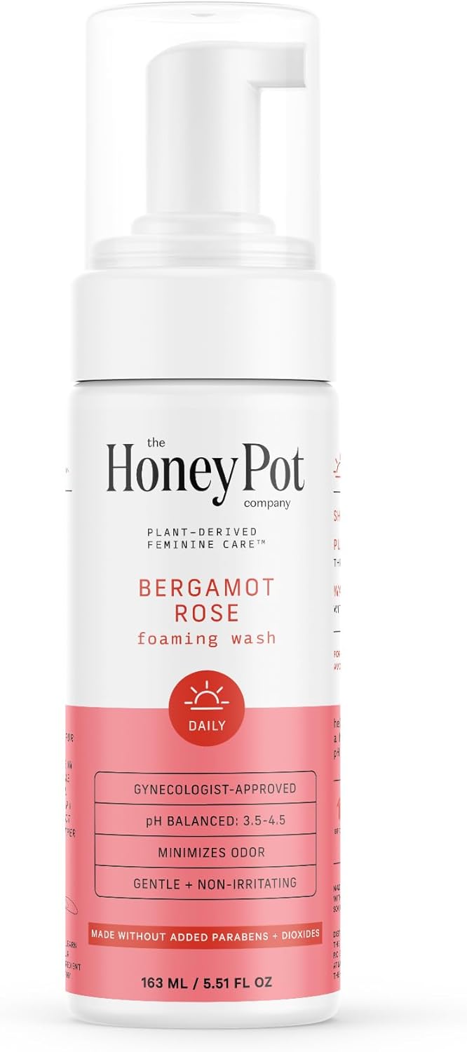 Foaming Wash, Bergamot Rose, 5.51 fl oz (163 ml), The Honey Pot Company