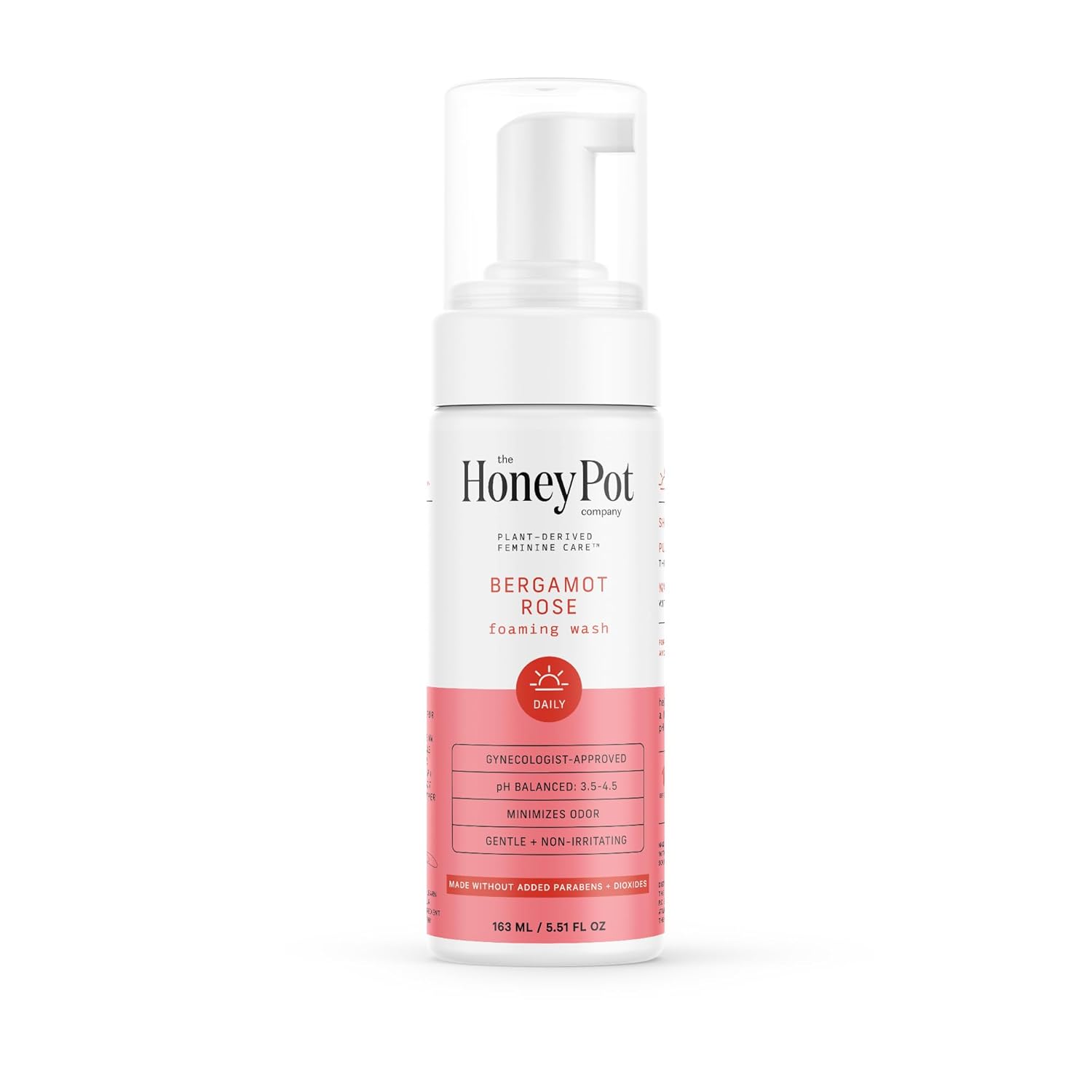 The Honey Pot Company - Feminine Wash - Herbal Infused - Sensitive Skin Types - PH Balanced Plant Based Hygiene Products - Bergamot Rose - 5.51 Fluid Oz.