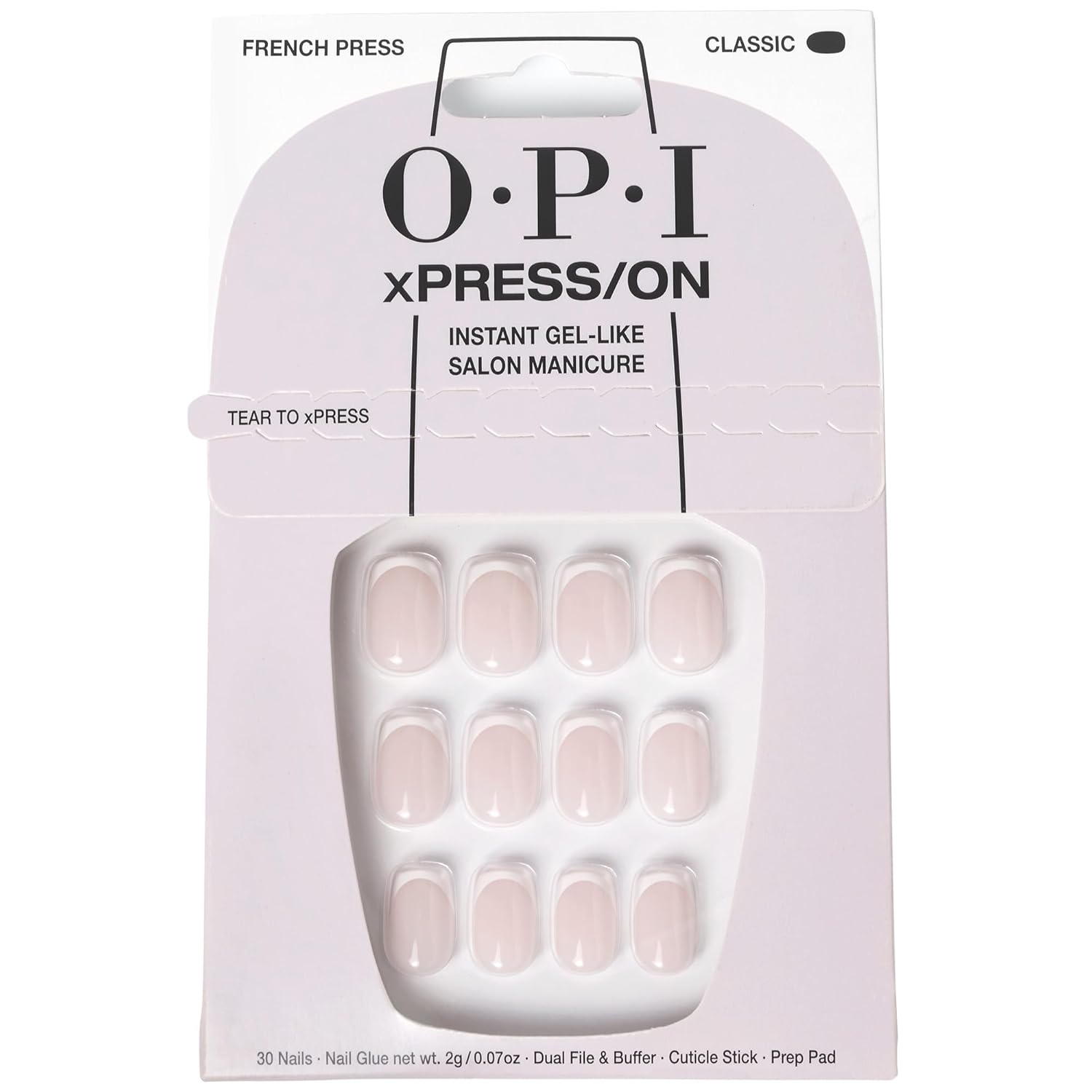 OPI xPRESS/ON Press on Nails | Short Round Classic, Long Almond & Coffin Shape Press-On Professional Nail Art Kit