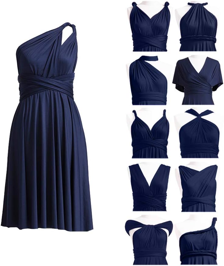 Short Infinity Bridesmaid Dresses Convertible Wrap Midi Multiway Dress