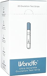 Wondfo Ultra Accurate Ovulation Test Strips - Quantitative Urine Ovulation Tests with Numerical Result, Fertility Cycle Monitoring- 20 LH Test