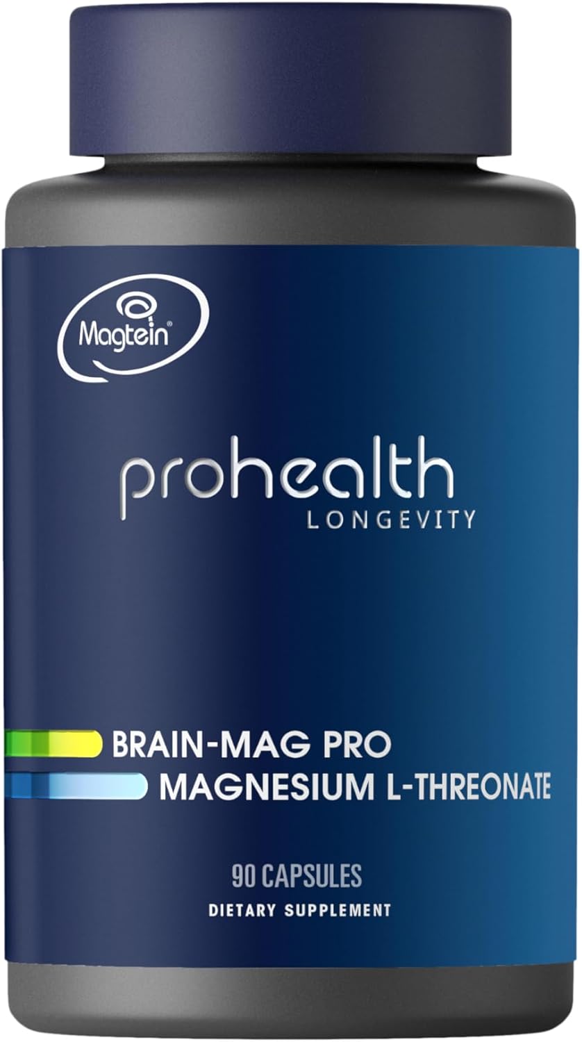 Magnesium L-Threonate Supplement (Magtein), 90 Capsules | Clinically Supported for Brain Health | Optimize Learning, Memory & Focus | 3rd Party Tested