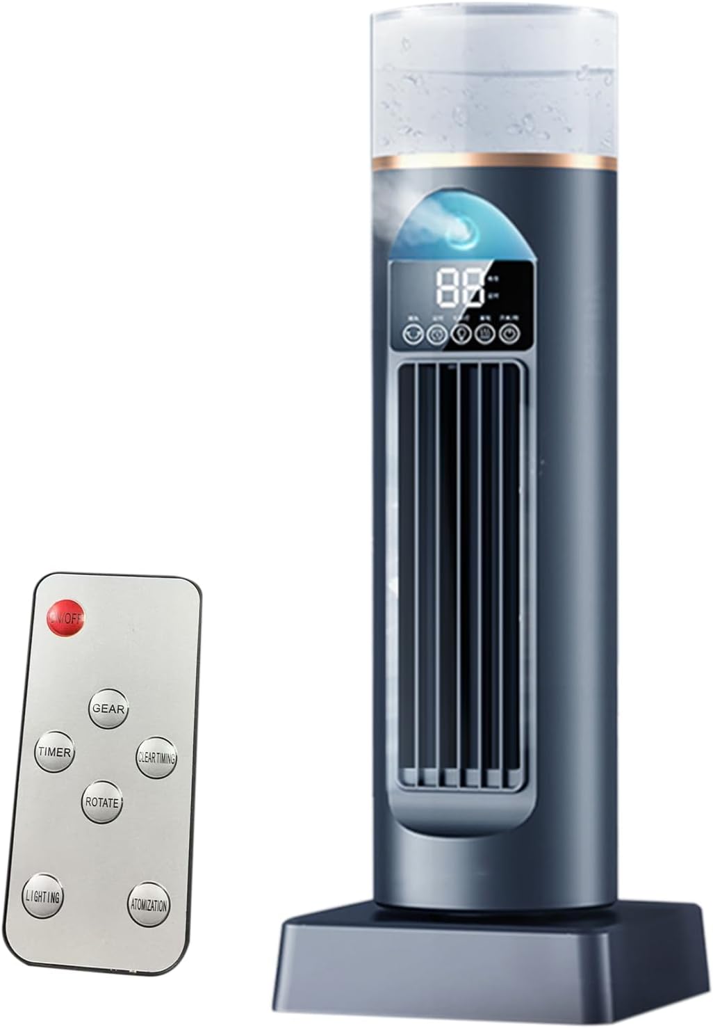 Portable AC Fan | Personal Air Conditioner AC Fan - Quiet Oscillating Bladeless Cooler with Remote & Water Tank, 6 Speeds Humidifier for Bedroom Office Indoor