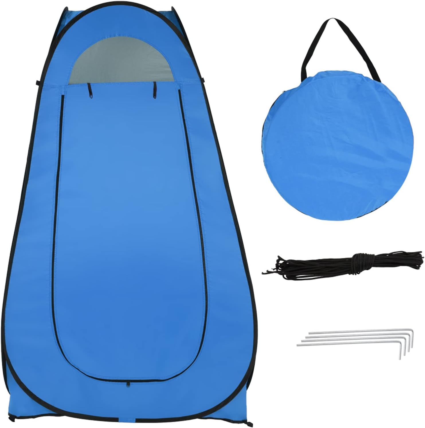 Portable Pop Up Shower Privacy Tent,Lightweight 1-2 Person Toilet Shower Tents,Changing Room Dressing Tent,Waterproof Camping Shower Tents,with Carry Bag,for Picnic Beach Hiking Fishing (Blue)