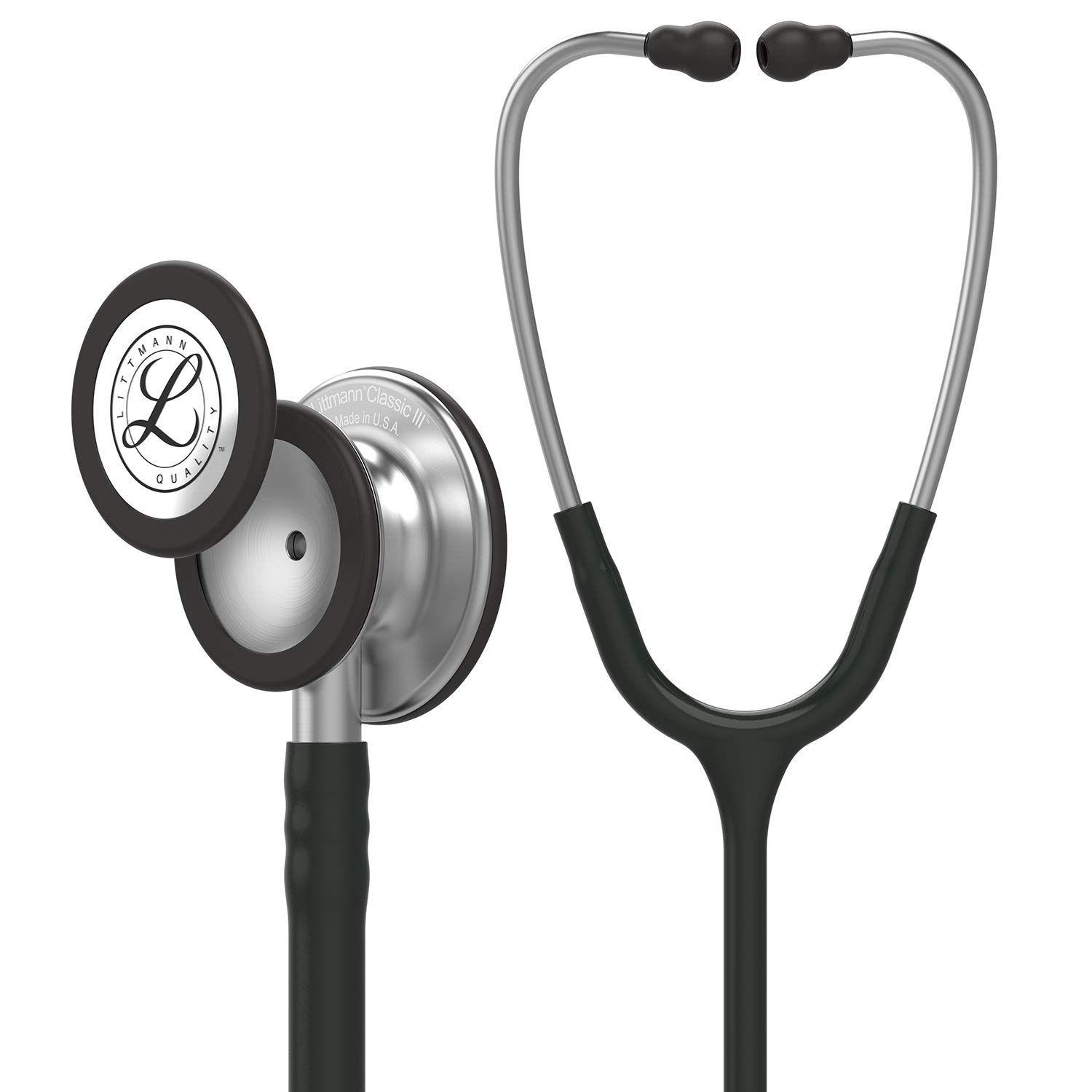 3M Littmann Classic III Monitoring Stethoscope, 5620, More Than 2X as Loud, Weighs Less, Stainless Steel Chestpiece, 27' Black Tube