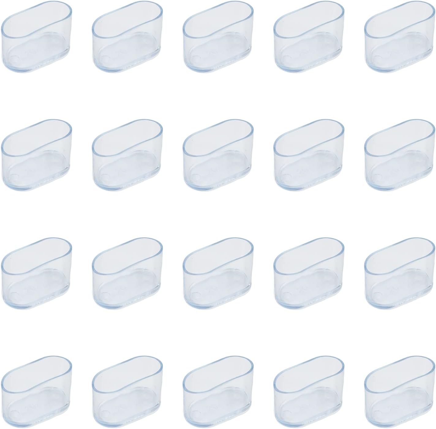 20PCS Oval Chair Leg Caps Clear Furniture Feet Cover Soft PVC Chair Leg Floors Protector Hardware Furniture Feet Pads, 1.57" x 0.79"