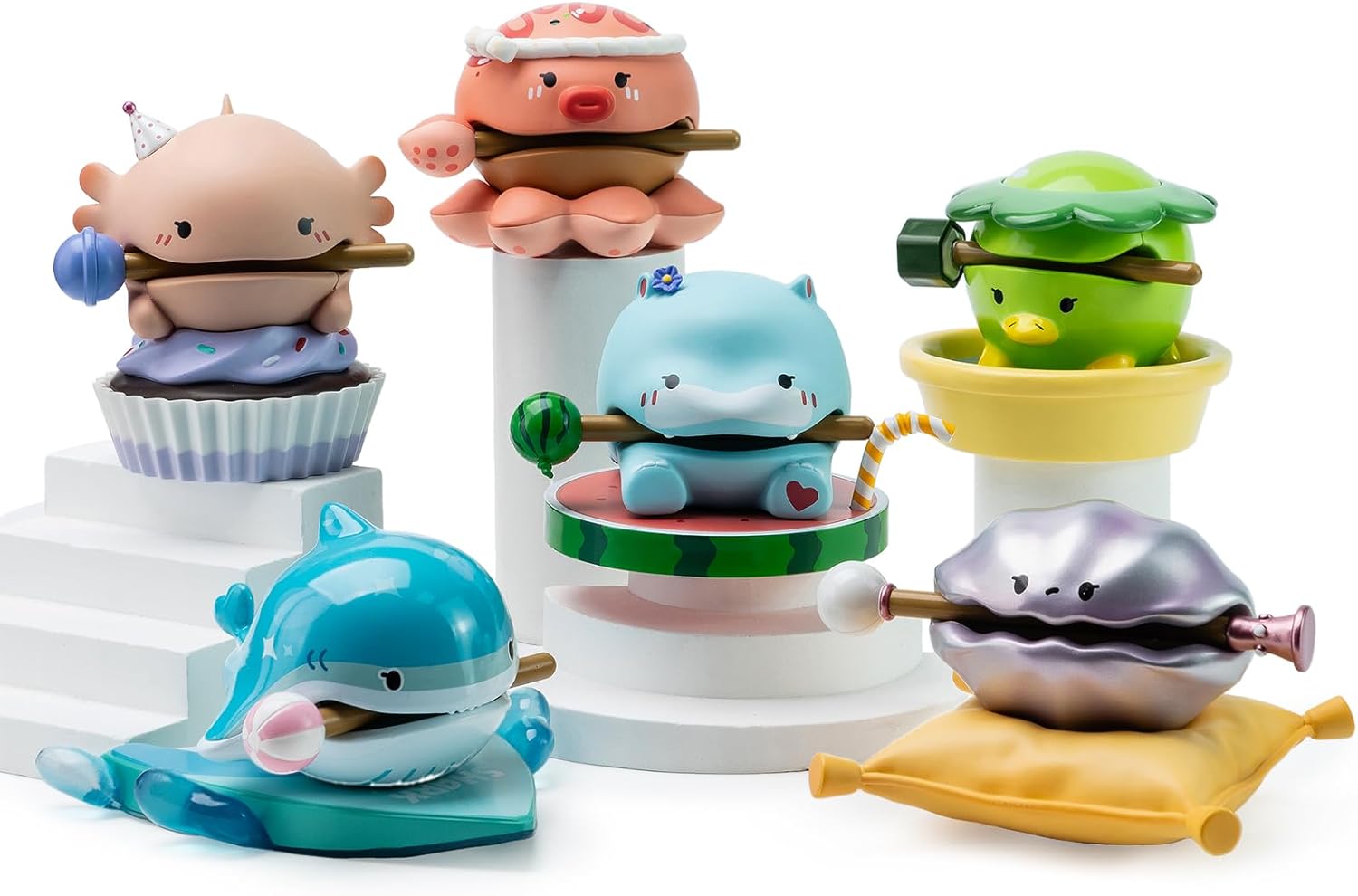 BEEMAI Lucky Wooden Fish Series 1PC Blind Box Random Design Cute Figures Collectible Toys Birthday Gifts