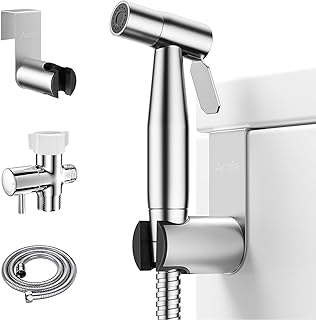 Arofa Handheld Toilet Bidet Sprayer for Toilet-Adjustable Water Pressure Control with Bidet Hose for Feminine Wash, Stainless Steel Brushed Nickel Cloth Diaper for Baby Wash