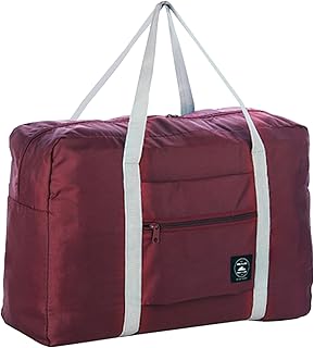 Foldable Travel Duffel Bag Tote Carry on Luggage Bag Spirit Airlines Personal item Sports Gym Bag Water Resistant Weekender Overnight Bags for Women and Men (Red)