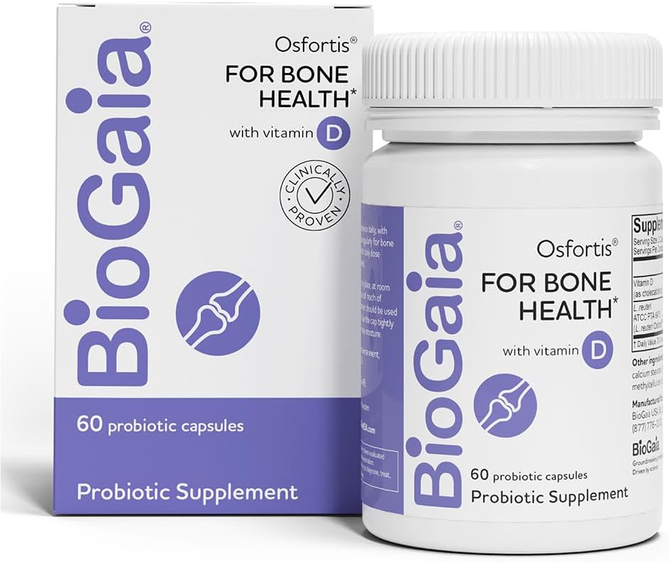BioGaia Osfortis, Women’s Probiotic for Strong Bones, Immune Balance & GI Wellness, Contains L. reuteri 6475, 60 Capsules, 1 Pack
