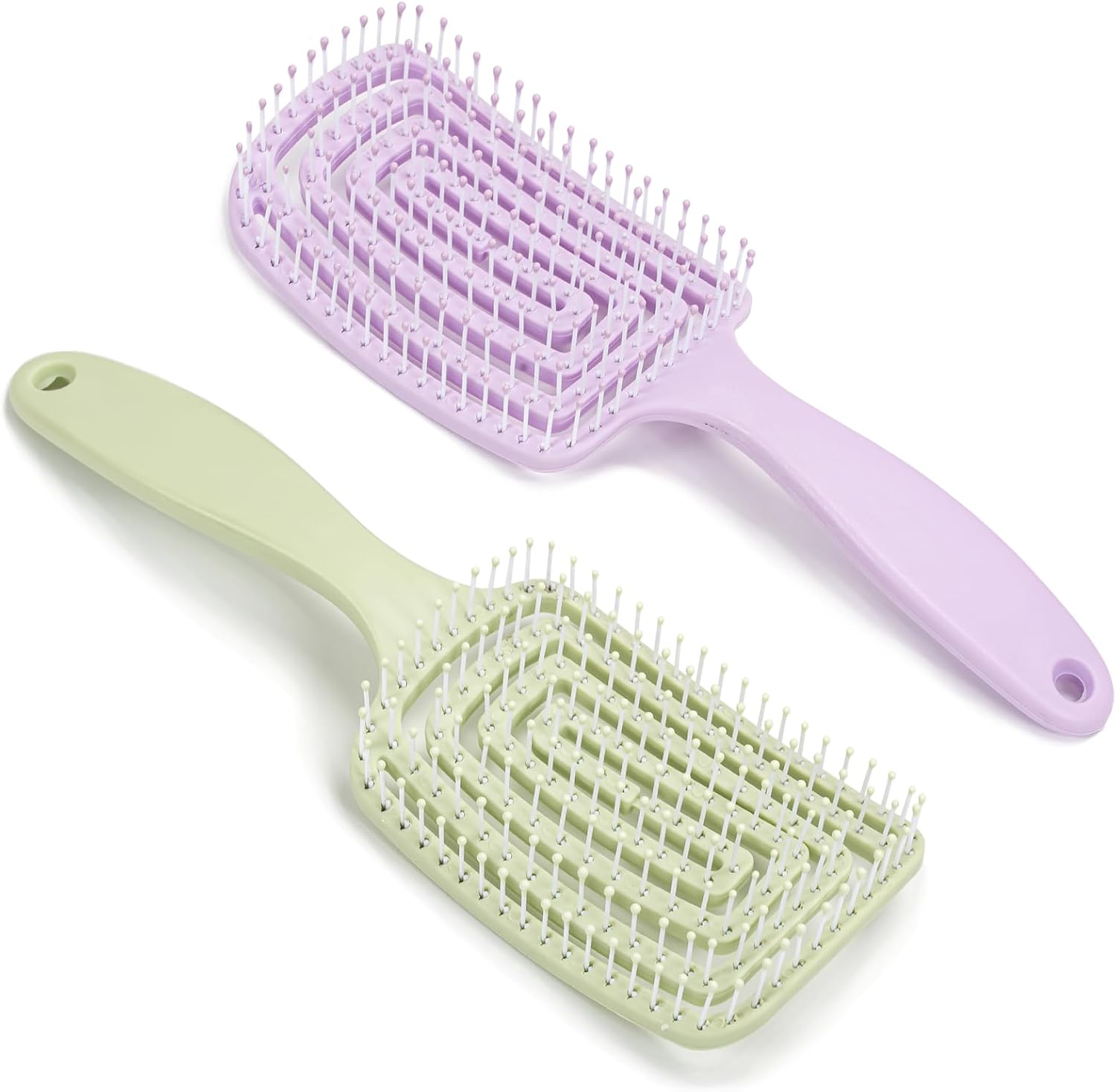 Yikki 2Pack Detangle Hair Brush for Women Wet & Dry Hair, Green + Purple