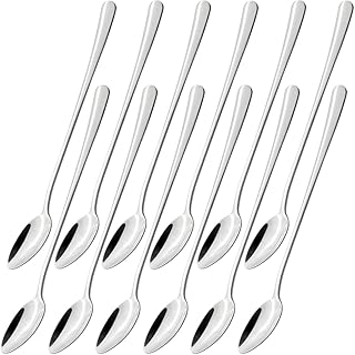 homEdge Stainless Steel Long Handle Spoon, 8.3 Inches Cocktail Stirring Spoons, Coffee Spoon,Set of 12