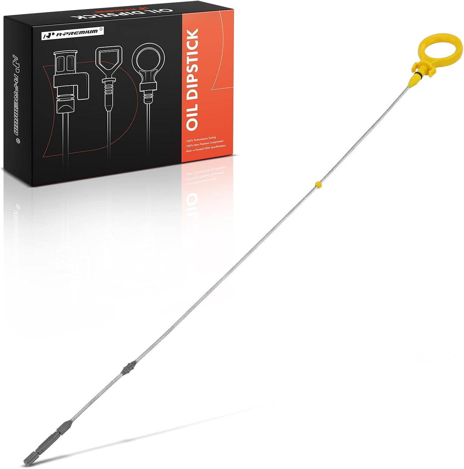 A-Premium 2.0L 4 Cyl Engine Oil Dipstick Compatible with Volkswagen Jetta Passat GTI 2006-2008, Golf R 2012-2013, Eos 2007-2009 & Audi A3, TT Quattro, Engine Oil Measuring Rod Dip Stick