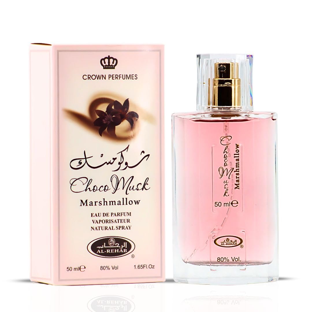 Al-Rehab Choco Musk Marshmallow Eau de Parfum for Women - 50ml (1.65 oz) | Gourmand Perfume with Strawberry, Marshmallow & Cocoa | Sweet, Fluffy & Addictive | Long-Lasting Arabian Dessert Scent