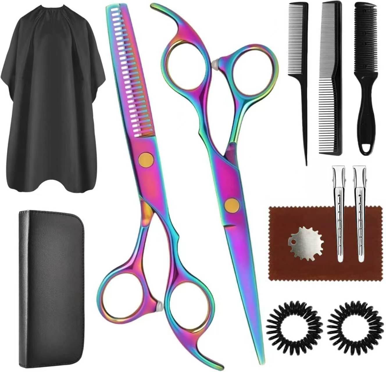 Hair Cutting Scissors Set, 440C Steel Cutting and Thinning Shears