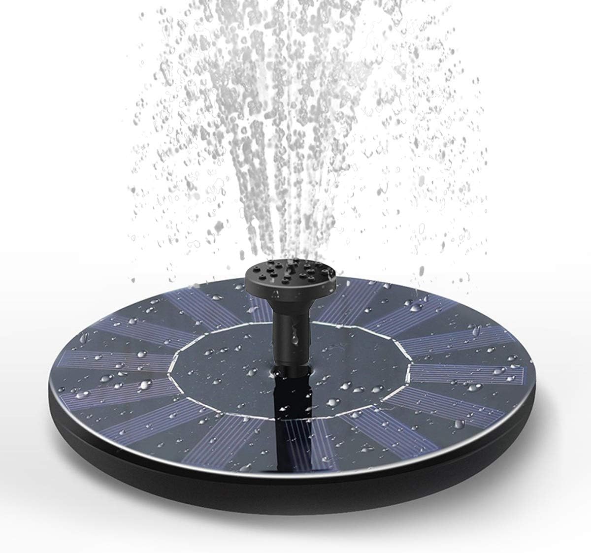 Solar Fountain Water Pump for Bird Bath, New Upgraded Mini Solar Powered Fountain Pump 1.5W Free Standing Solar Panel Kit Water Fountain for Garden, Pond, Pool, and Outdoor