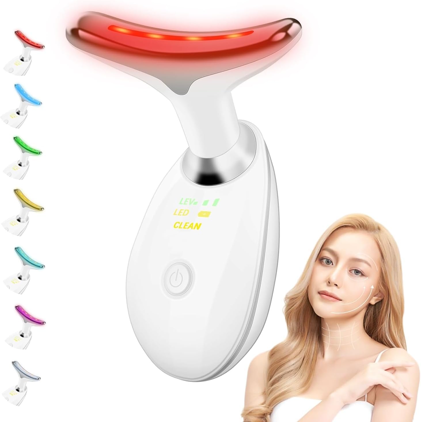 ANLAN Face Massager, 7-in-1 LED Face Sculptor with 45°C EMS Microcurrent, Skin Tightening Machine for Double Chin Reducer, Face Lifting Device for Anti-Wrinkle Neck Lift & Face Toning Tool for Women