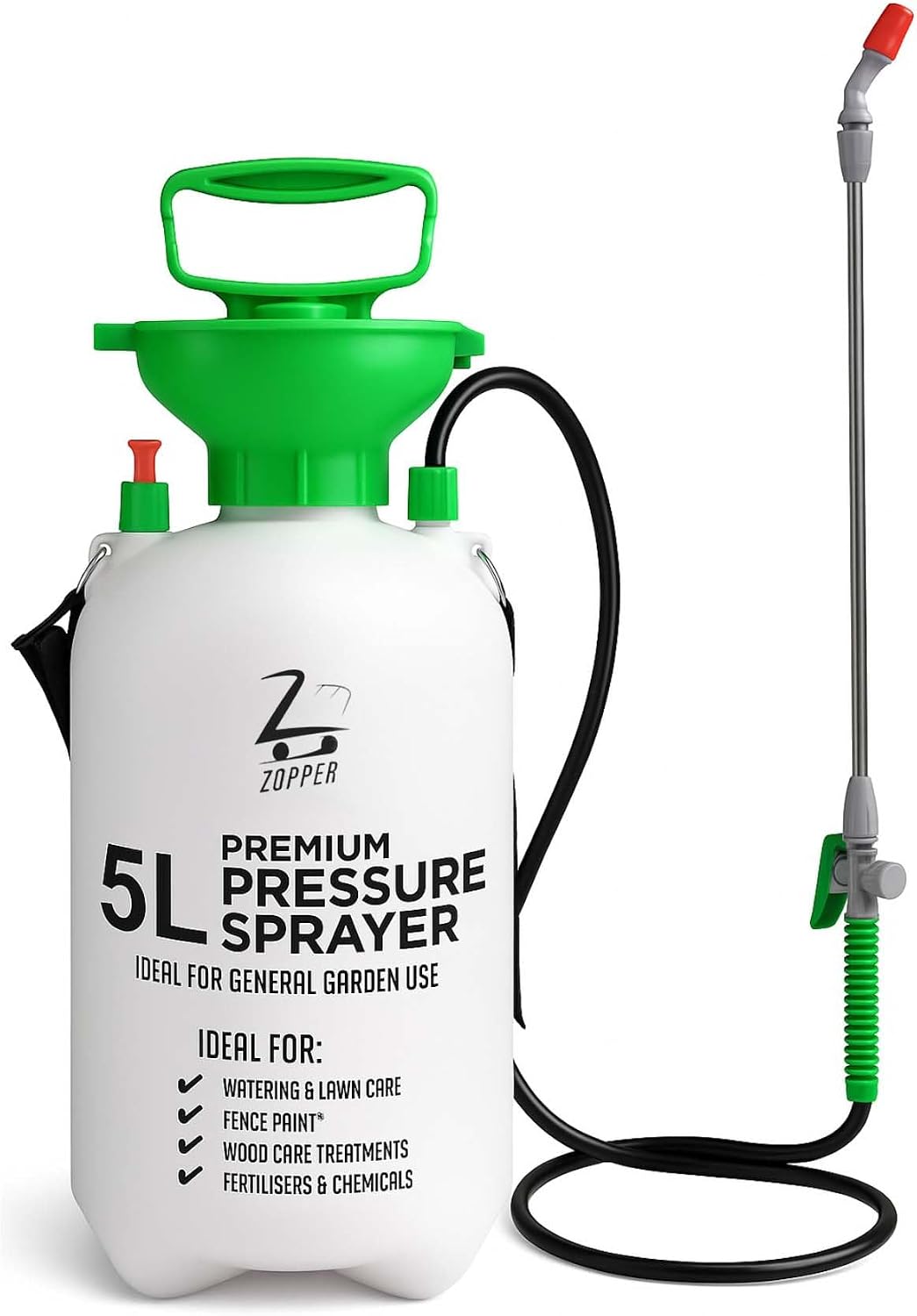 Garden Pressure Spray Bottle 5 Litre Pump Action Water Sprayer For Outdoor Plants, Cleaning, Garden, Fertilisers, Pesticides & Weed Killers - By ZOPPER